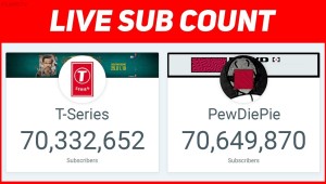 #PEWDIEPIE VS #T-SERIES LIVE SUB COUNT: WHO WILL PREVAIL?